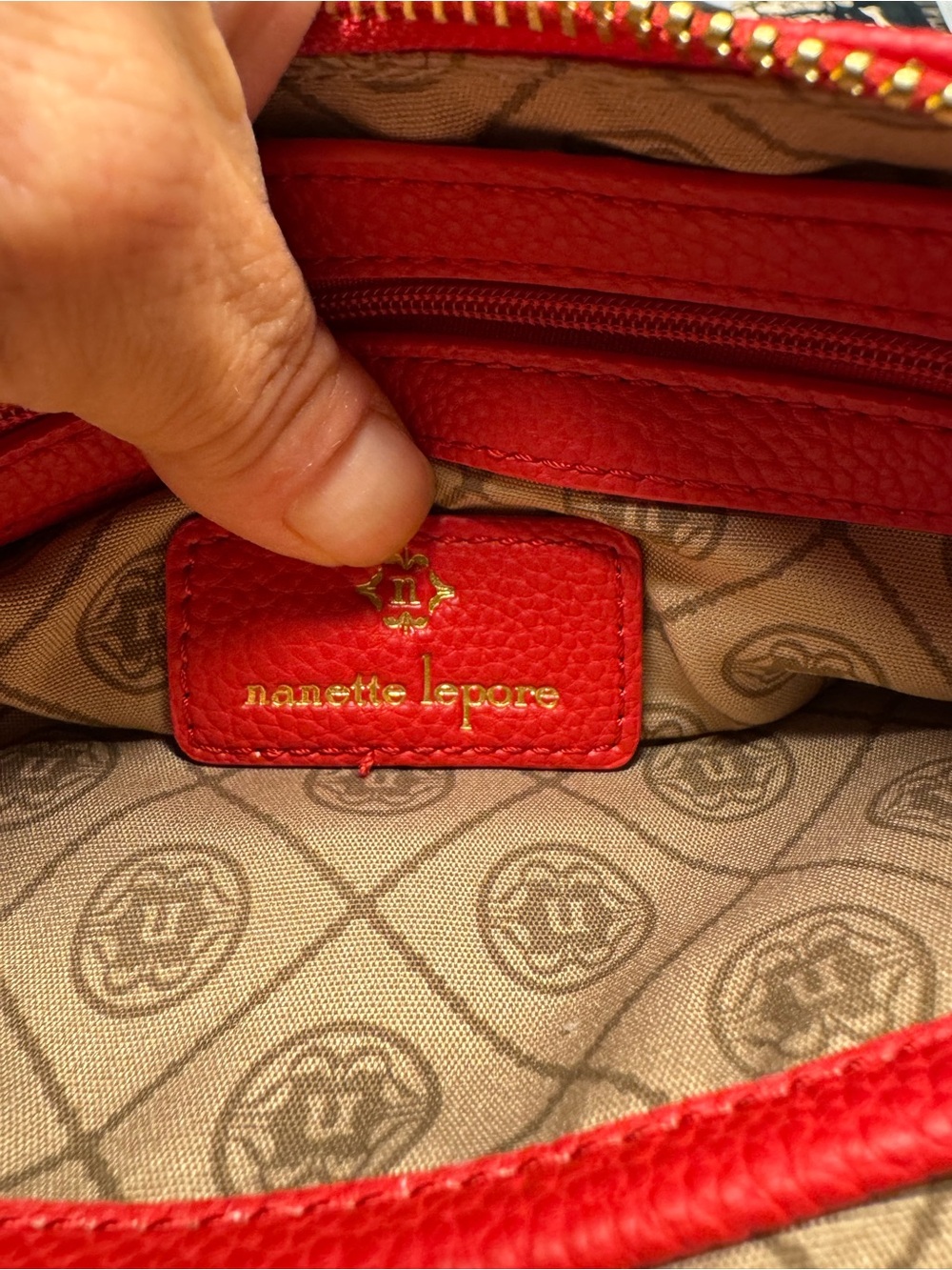 Nanette Lenore Red Pebbled Leather Wristlet Clutch - Stylish Everyday Carry - Picture 11 of 12